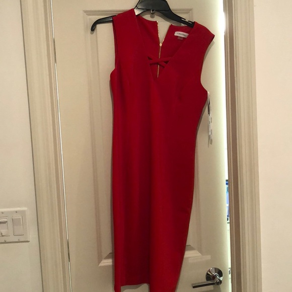 Calvin Klein Dresses & Skirts - Calvin Klein Red Dress WITH TAGS. Never worn.